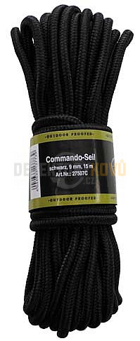 Lano Commando 15 m, 9 mm černé