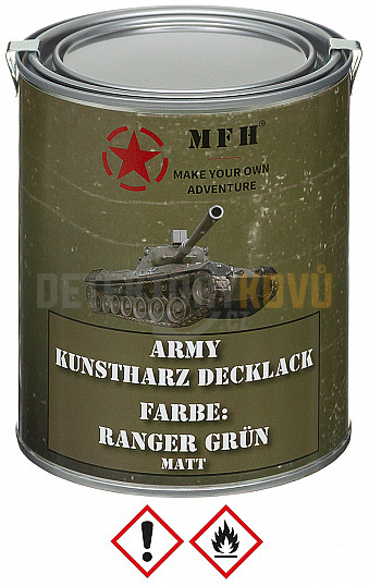 Armádní lak, RANGER GREEN, matný, plechovka, 1 l