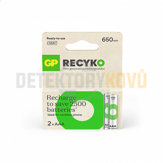 Baterie GP ReCyko AAA, 650 mAh, balení po 2 kusech