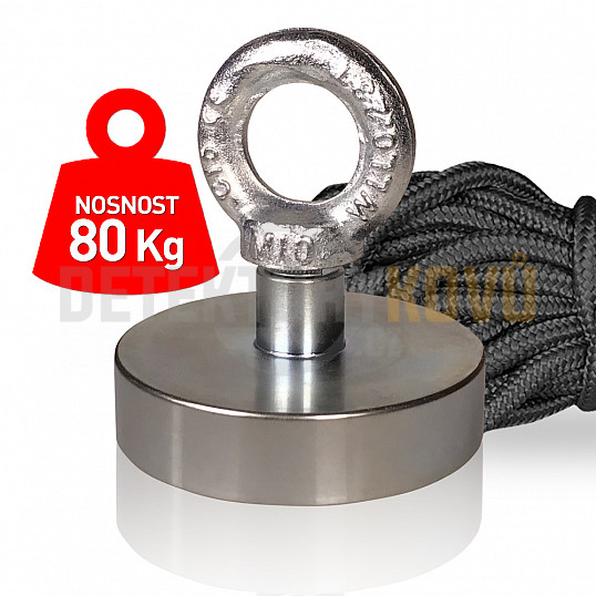 Supermagnet 80 kg - set s lanem