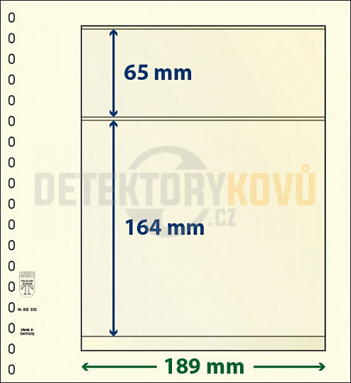 Albové listy Lindner - 2 kapsy (65 a 164 mm) - SET 10 ks