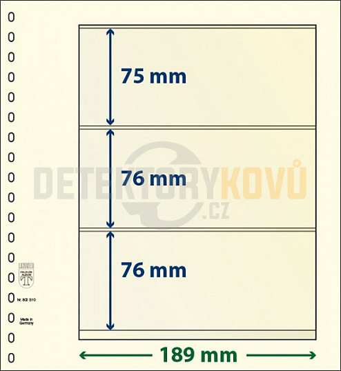 Albové listy Lindner - 3 kapsy (72, 73 a 73 mm) - SET 10 ks