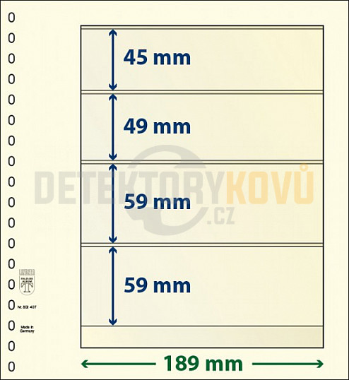 Albové listy Lindner - 4 kapsy (45, 49, 59  a 59 mm) - SET 10 ks