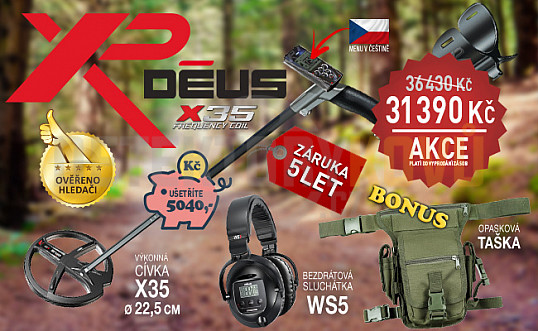 XP Deus X35, 22 cm + hl. jednotka a sluchátka WS5