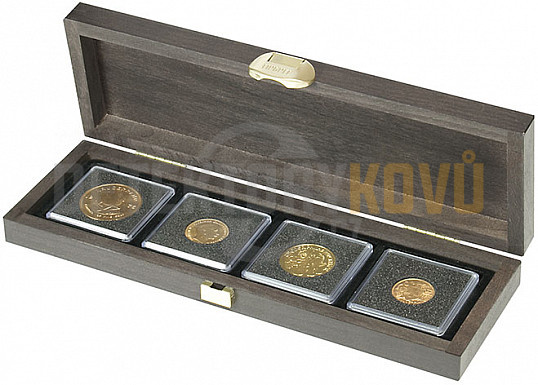 Dřevěná kazeta Carus S na 4 mince do průměru 52 mm