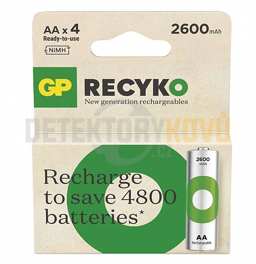 Baterie GP ReCyko AA, 650 mAh, balení po 4 kusech