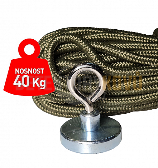 Supermagnet 40 kg - set s lanem