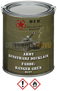 Armádní lak, RANGER GREEN, matný, plechovka, 1 l