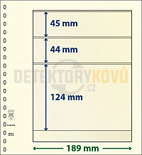 Albové listy Lindner - 3 kapsy (45, 44 a 124 mm) - SET 10 ks