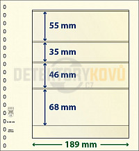 Albové listy Lindner - 4 kapsy (55, 35, 46  a 68 mm) - SET 10 ks