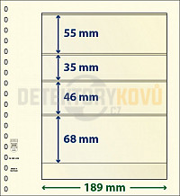 Albové listy Lindner - 5 kapes (54, 43, 35, 35 a 35 mm) - SET 10 ks