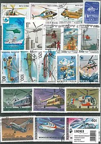 Sběratelský set poštovních známek: Helikoptéry  (50 ks)