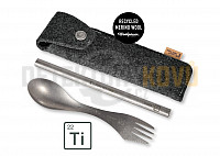 Spork'n Straw Kit Titanium - titanový příbor s brčkem