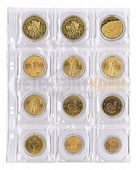 Listy na mince s černými proklady, do Ø 50 mm pro alba PUBLICA