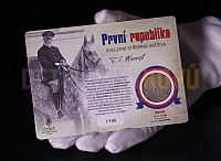 Sběratelská numismatická karta - První republika/TGM