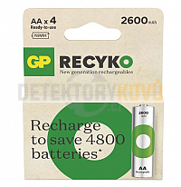 Baterie GP ReCyko AA, 650 mAh, balení po 4 kusech