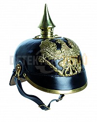 Německá kožená Pruská helma pickelhaube (repro)