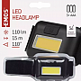 COB LED čelovka P3537, 110 lm, 3x AAA, Černá