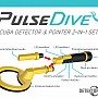 PulseDive Scuba potápěčský detektor a dohledávačka - černý 14cm 2v1