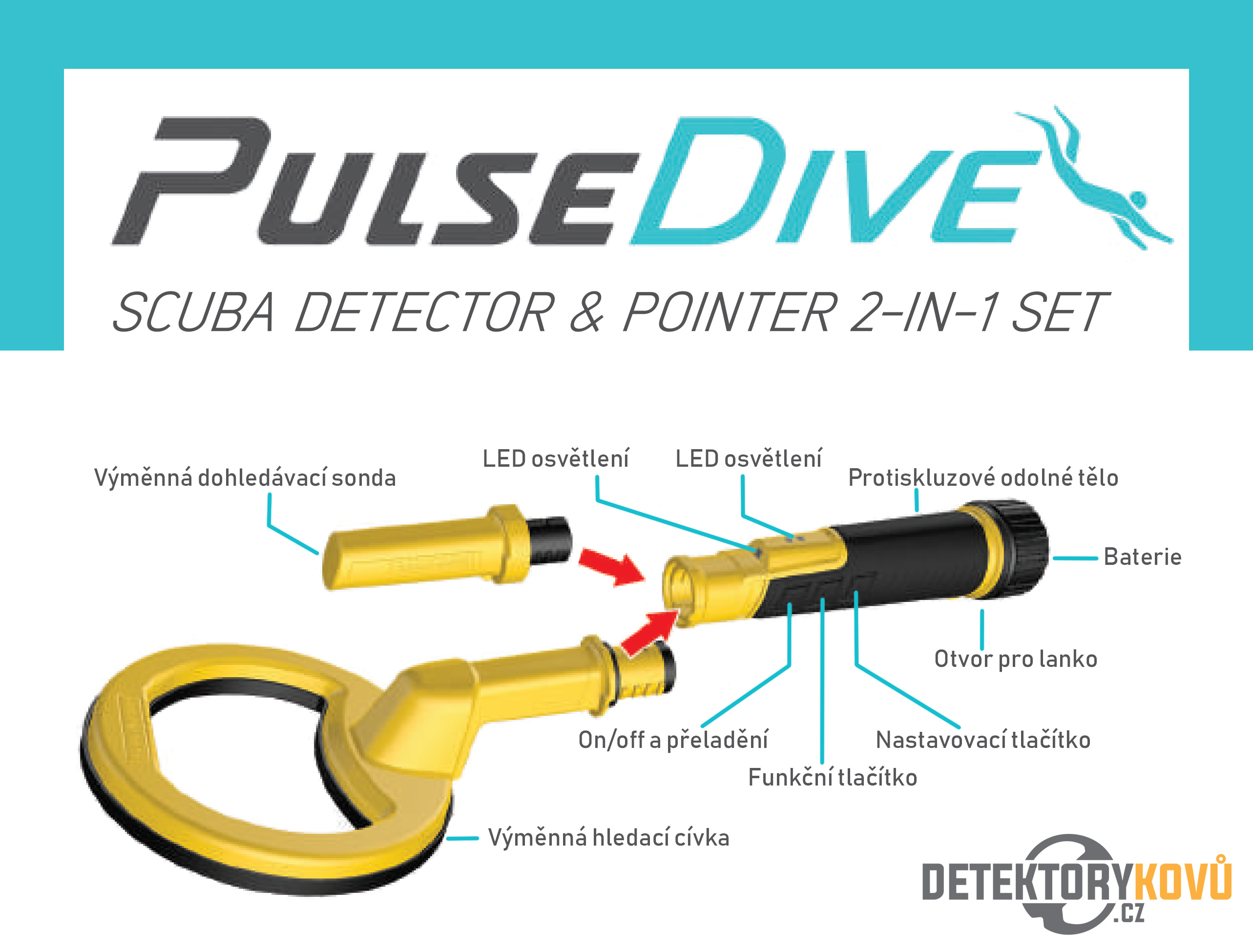 Pulse dive vodotěsný detektor Nokta Makro