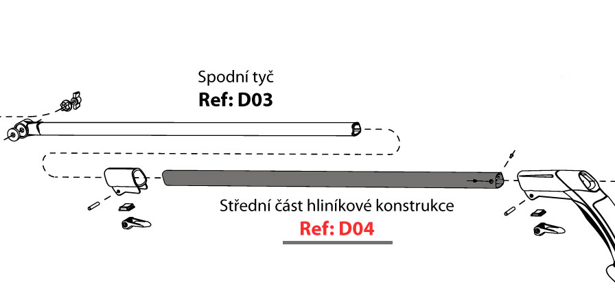 Střední tyč teleskopické konstrukce XP.