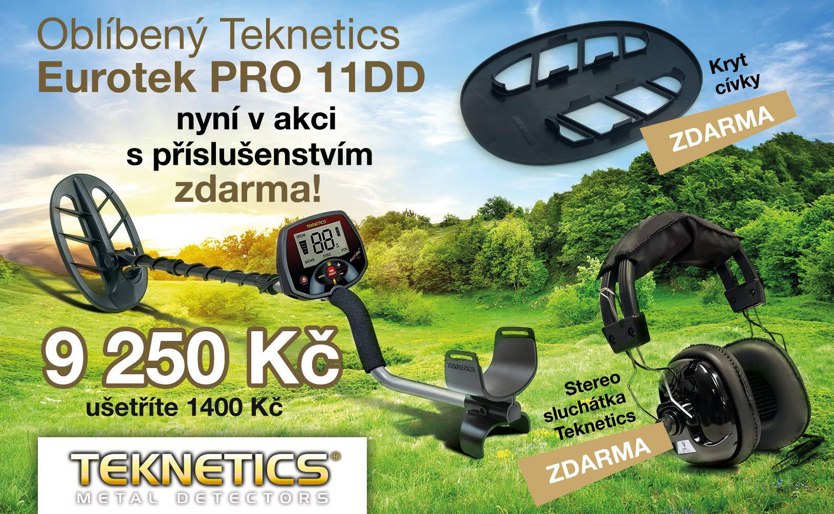 teknetics eurotek pro 11DD - detektor kovů SET